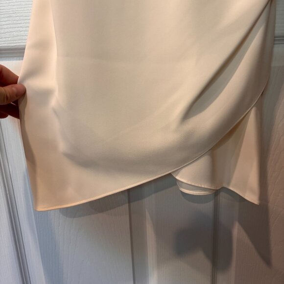 Amanda Uprichard Cream Ruched Sheath Dress - Picture 6 of 8